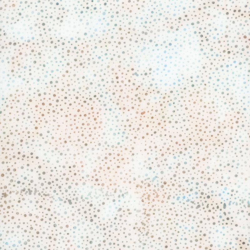 white fabric with a pattern of dots on a mottled background.