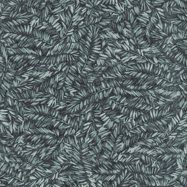 A fabric packed with deep dark teal pine needles.