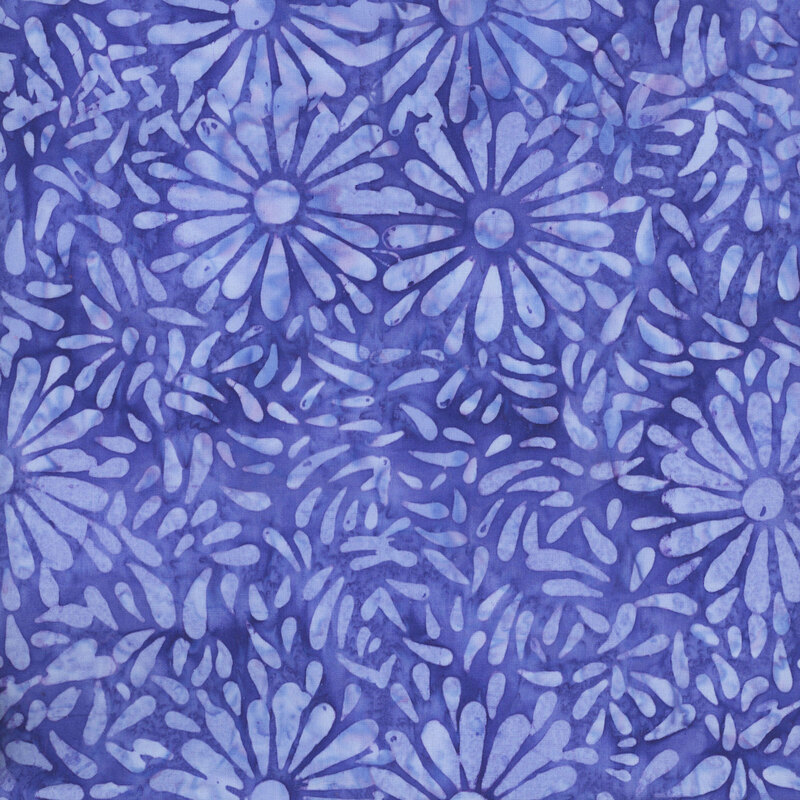 Soft purple batik featuring a repeating daisy petal motif.