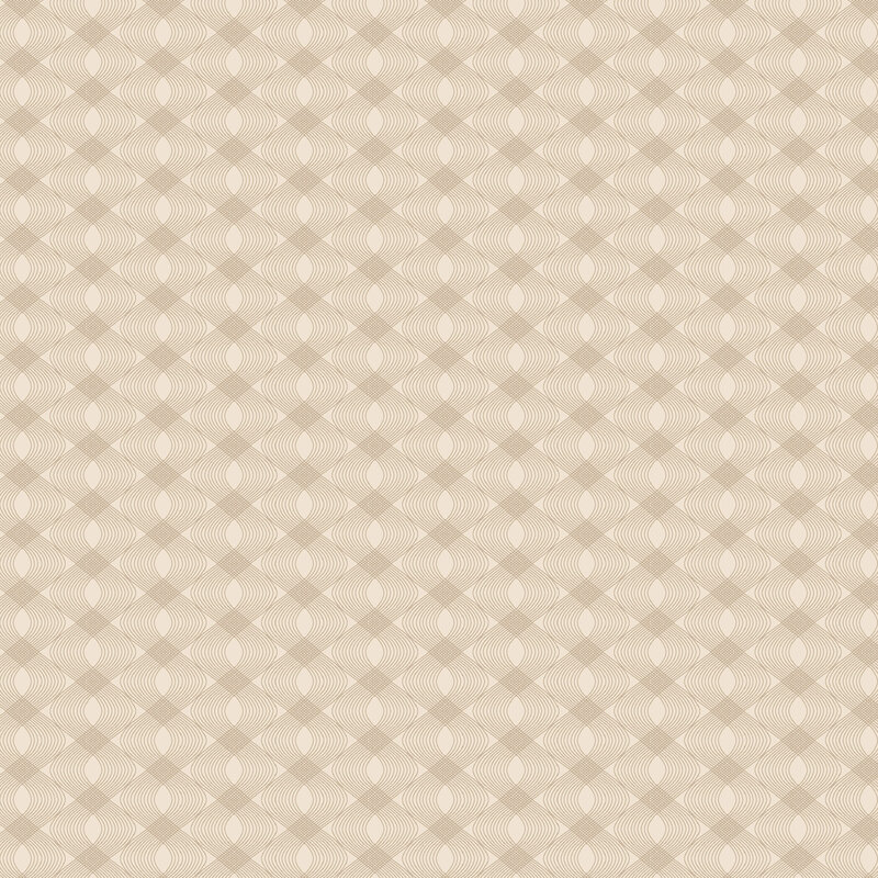 Beige fabric with a packed tan half-step ogee pattern.