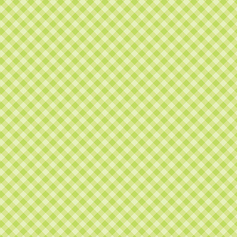 Light green biased gingham pattern.
