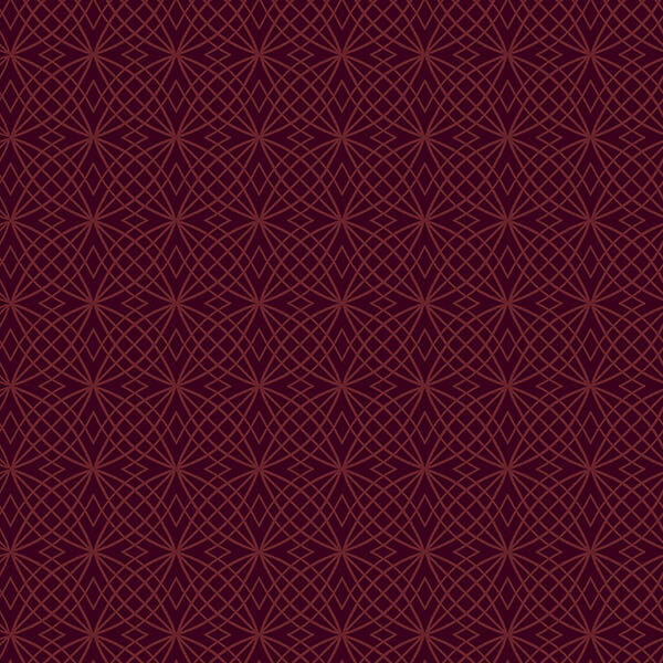Circular geometric pattern on a maroon fabric.
