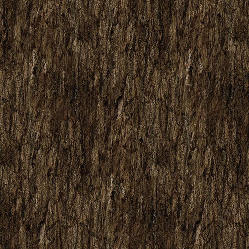 Dark brown bark fabric.