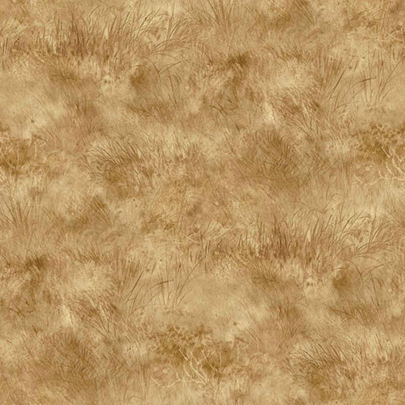 Mottled ocher fabric with dry grass textures.