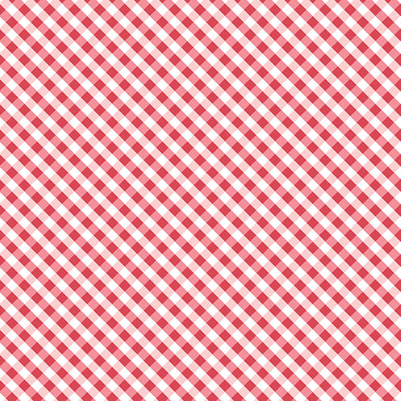 Cream fabric with a pink gingham design.