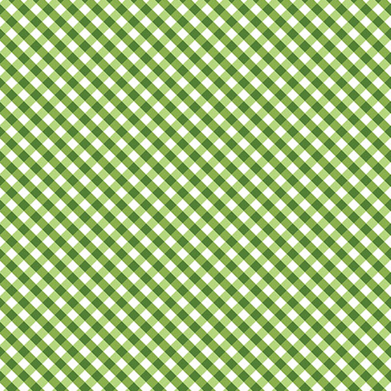 Cream fabric with a green gingham design.