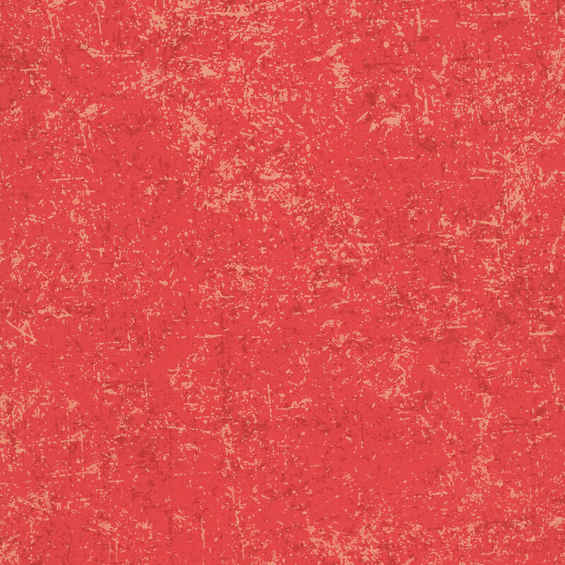 Bright red fabric with a grunge-style texture with pearlized accents.