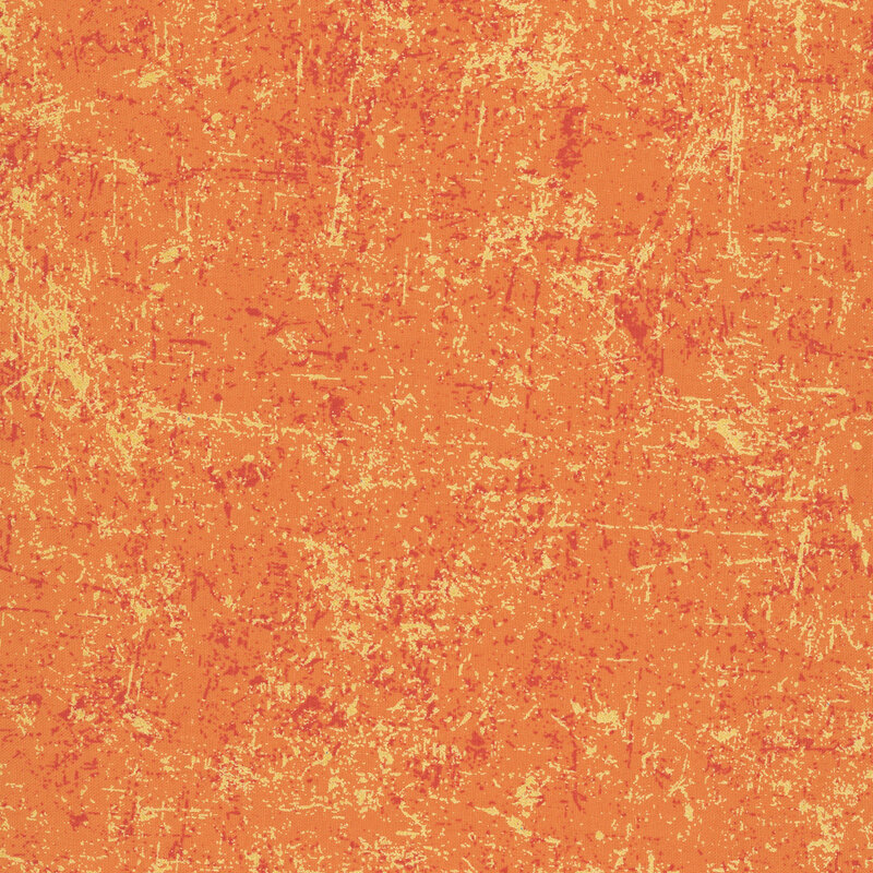 Bright orange fabric with a grunge-style texture with pearlized accents.
