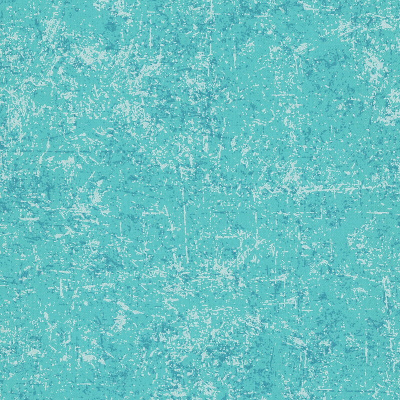 Bright aqua fabric with a grunge-style texture with pearlized accents.