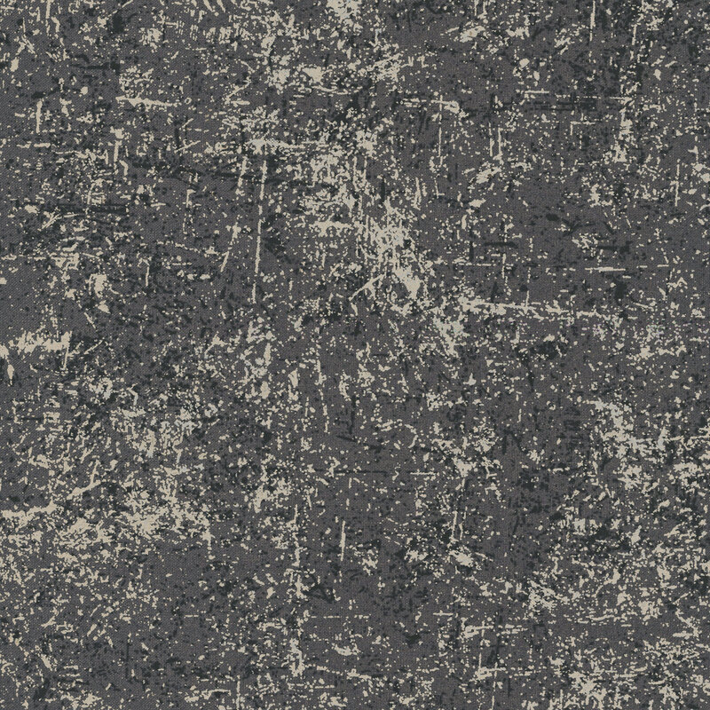 Black fabric with a grunge-style texture with pearlized accents.