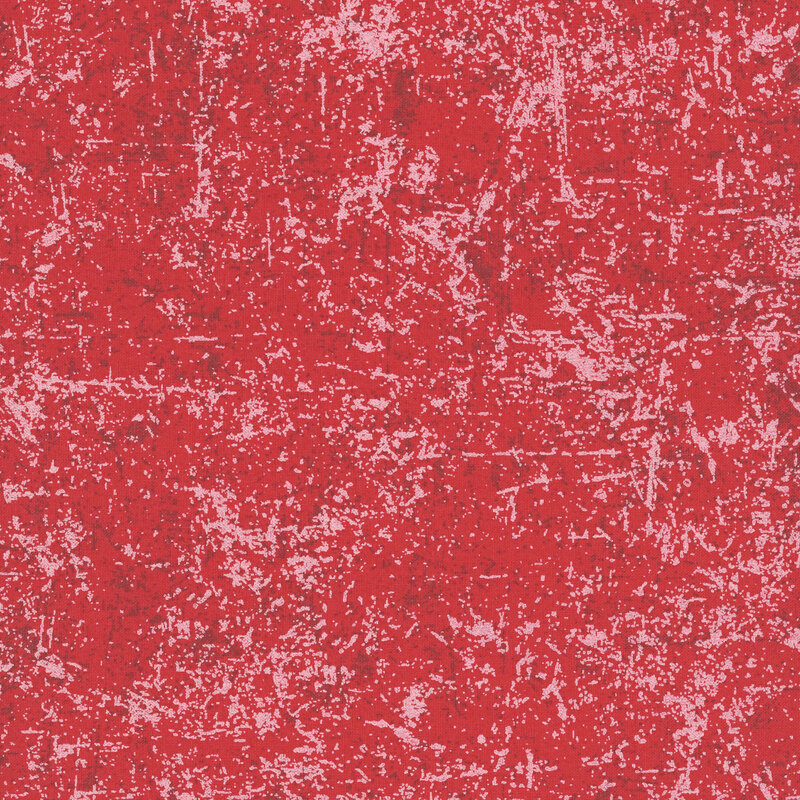 Bright red fabric with a grunge-style texture with pearlized accents.