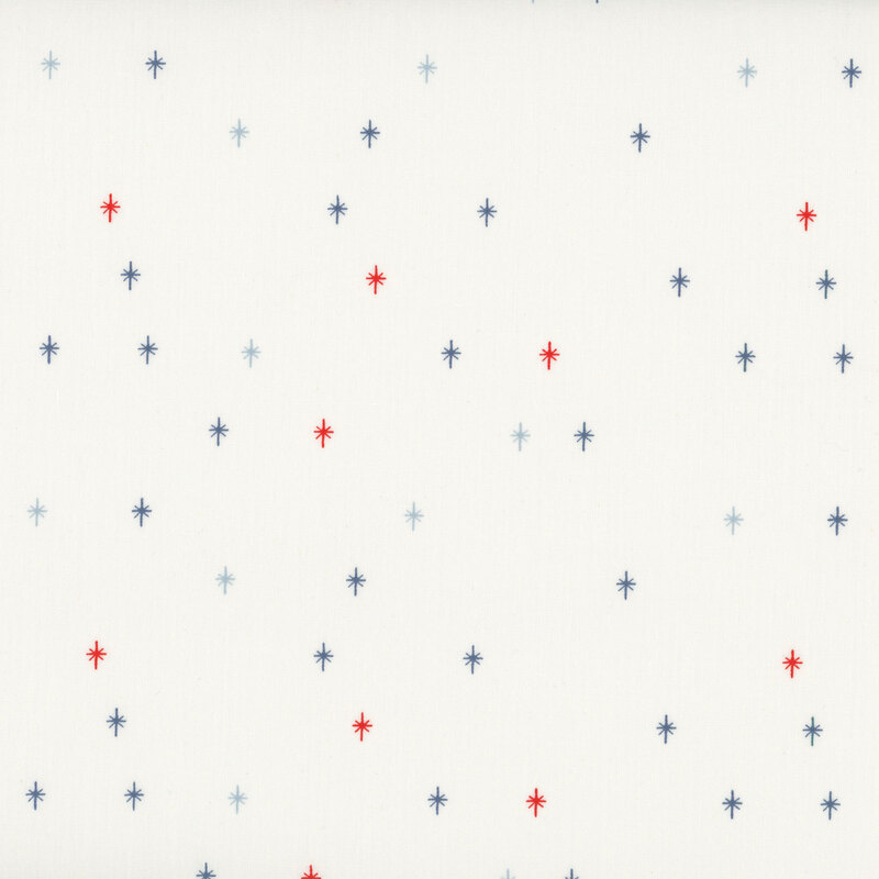 This cream fabric features a patriotic design of scattered sparkles, adding a playful and magical touch to your projects.