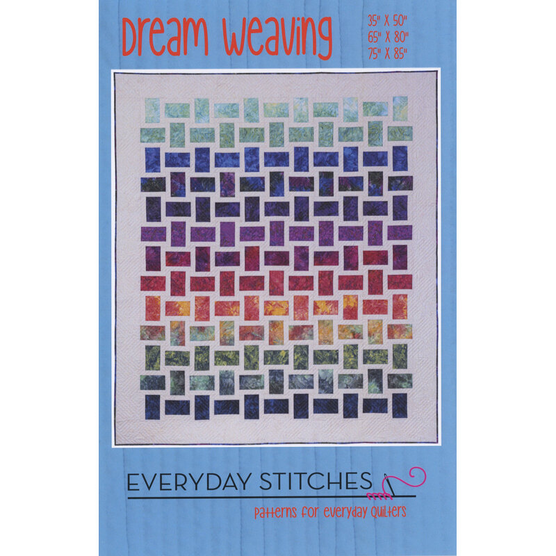 Cover of The Dream Weaving Quilt pattern featuring a colorful grid design on a white background.