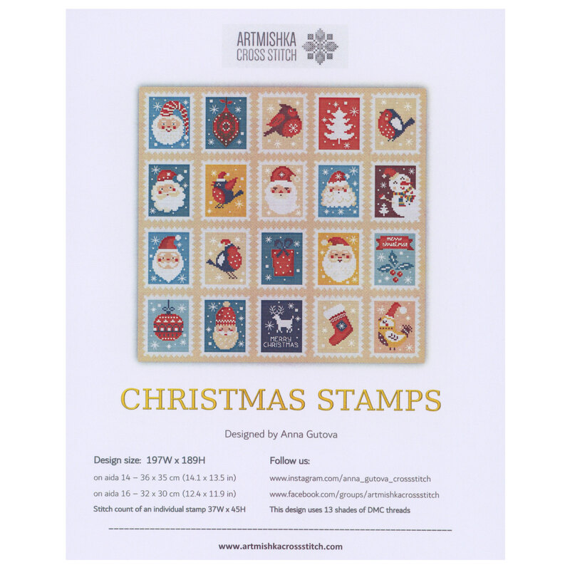 Front of pattern showing the completed cross stitch design with coordinating decor.