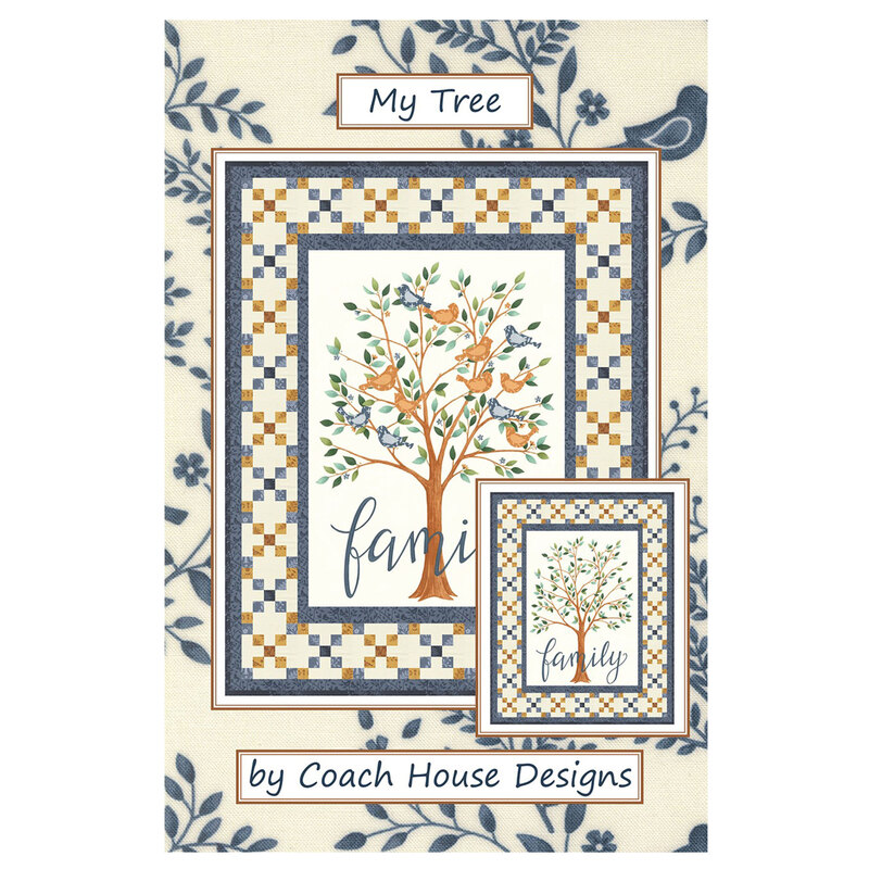 Front cover of the pattern showing a patchwork panel option and an appliqué option.
