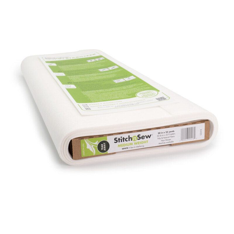 A bolt of the Heat n Bond Stitch n Sew - Tear-Away Medium Weight Stabilizer, isolated on a white background.
