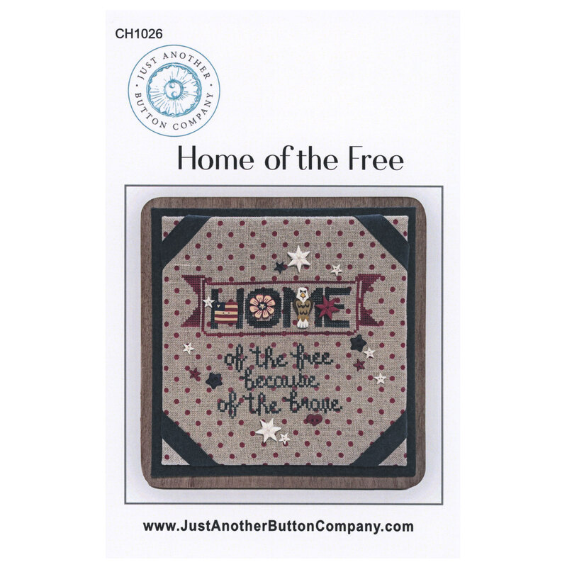 The front of the Home of the Free cross stitch pattern. 
