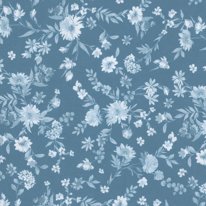 Buttercup & Blues R022036D Viney Floral Blue by Monika Zhu for Marcus Fabrics