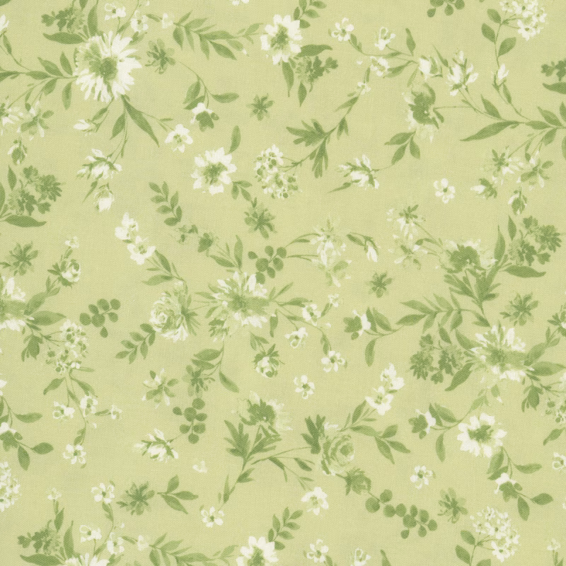 Buttercup & Blues R022036D Viney Floral Green by Monika Zhu for Marcus Fabrics