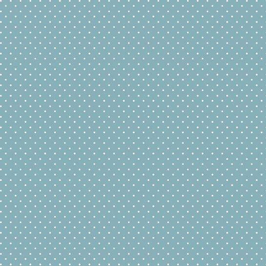 Powder blue polka dots on a baby blue fabric.