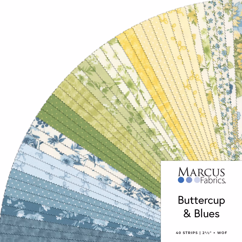 Buttercup & Blues  2.5" Strips Monika Zhu for Marcus Fabrics