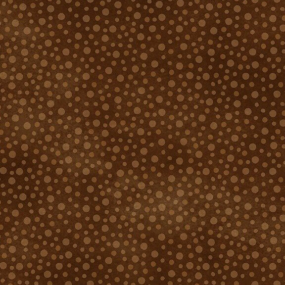 scattered pattern of tonal dots on a mottled espresso brown background