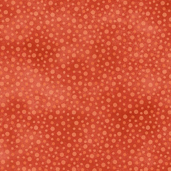 scattered pattern of tonal dots on a mottled rusty red background