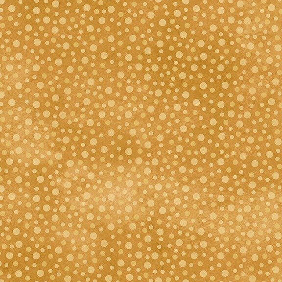 scattered pattern of tonal dots on a mottled gold background