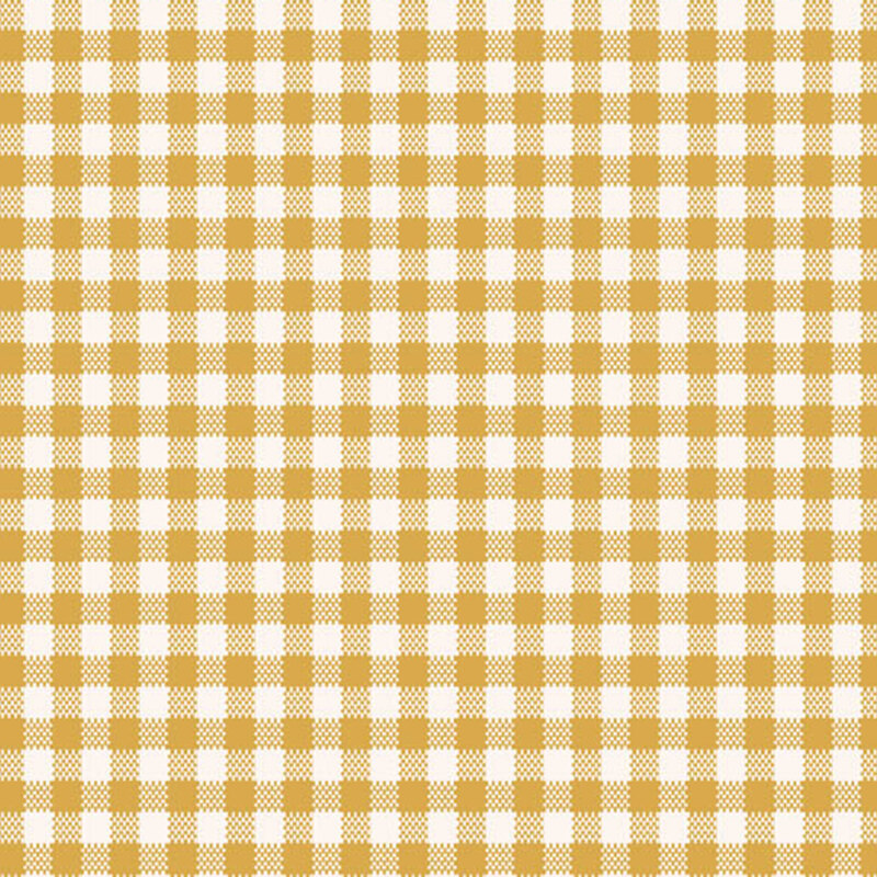 mustard and white gingham fabric