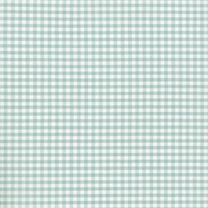 aqua sage and white gingham fabric
