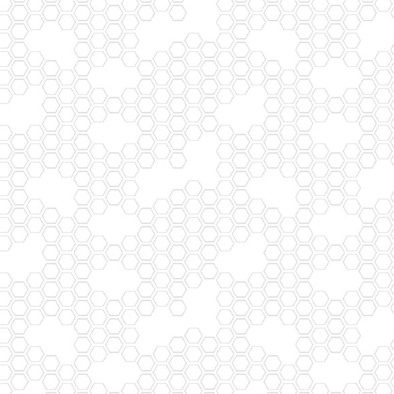 A white on white fabric with a honeycomb pattern.