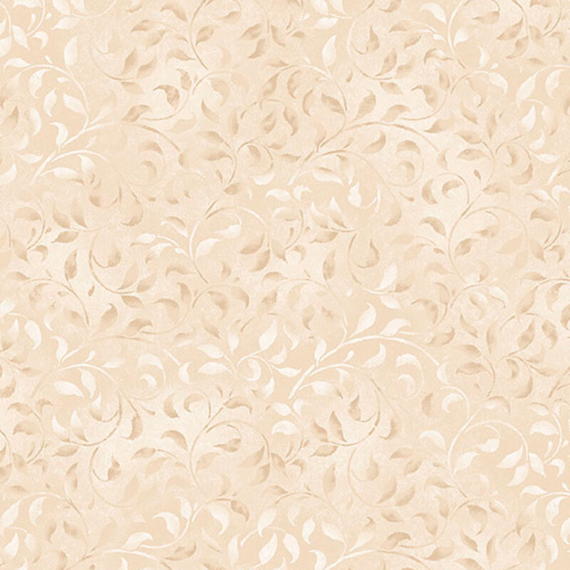 A cream fabric with mottled vines.