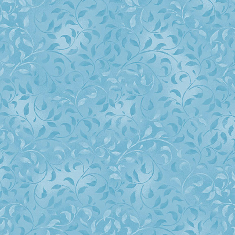 A light blue fabric featuring mottled vines.