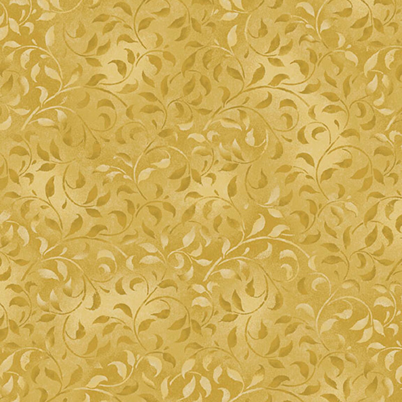 A dark gold fabric featuring mottled vines.