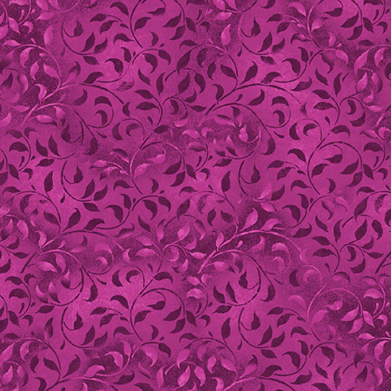 A magenta fabric featuring mottled vines.