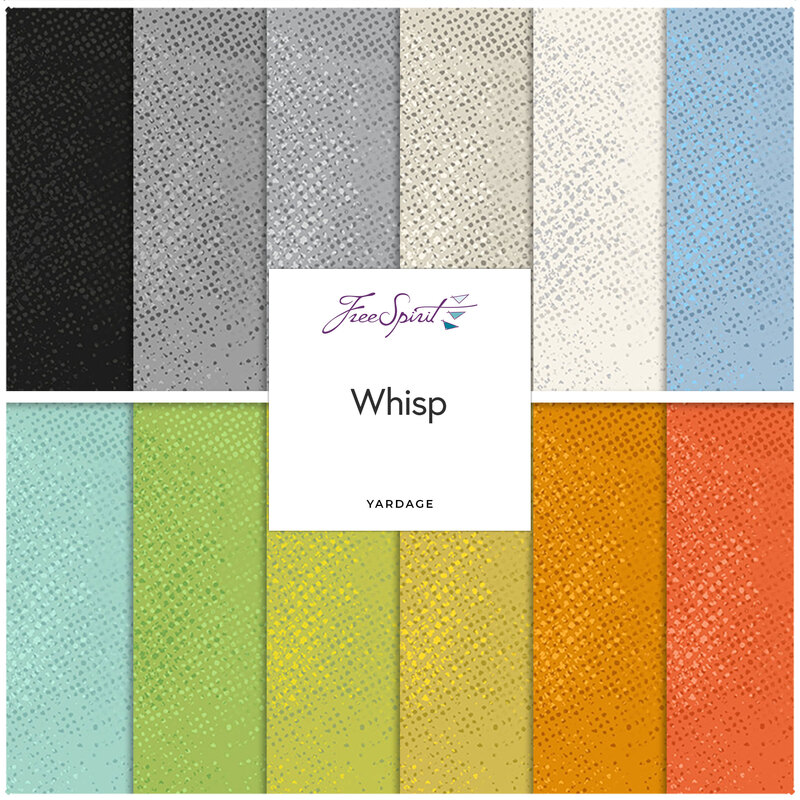 Collection of basics with textured halftones from Free Spirit's Whisp collection.