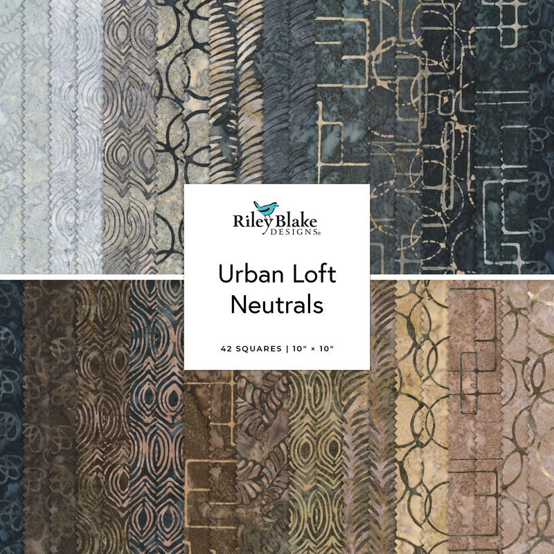 Layer Cake collage of the Urban Loft Neutrals fabric collection.