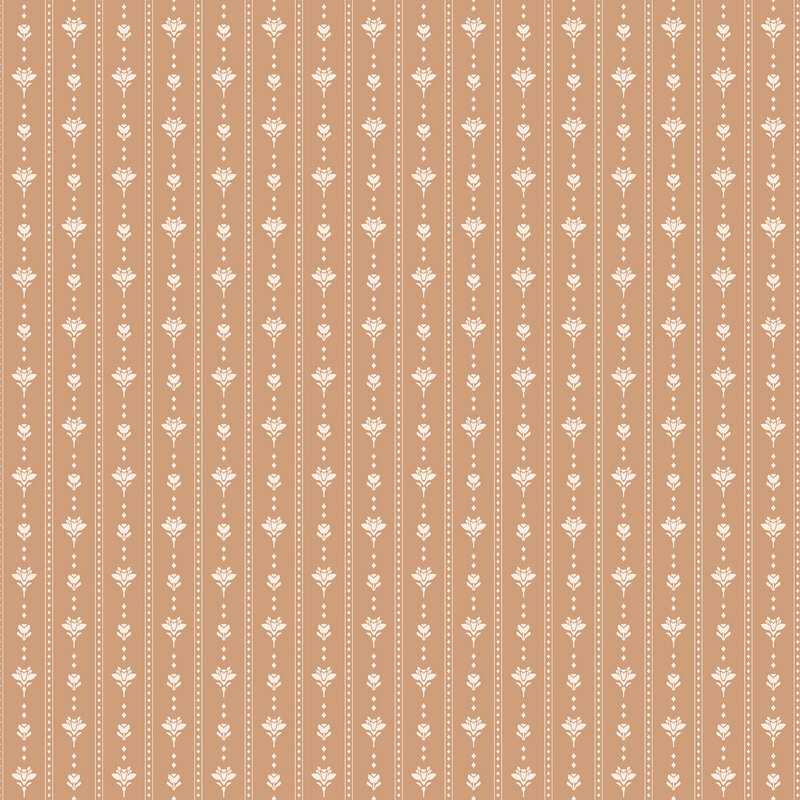 Tuscan fabric with a vintage cream striped floral pattern.