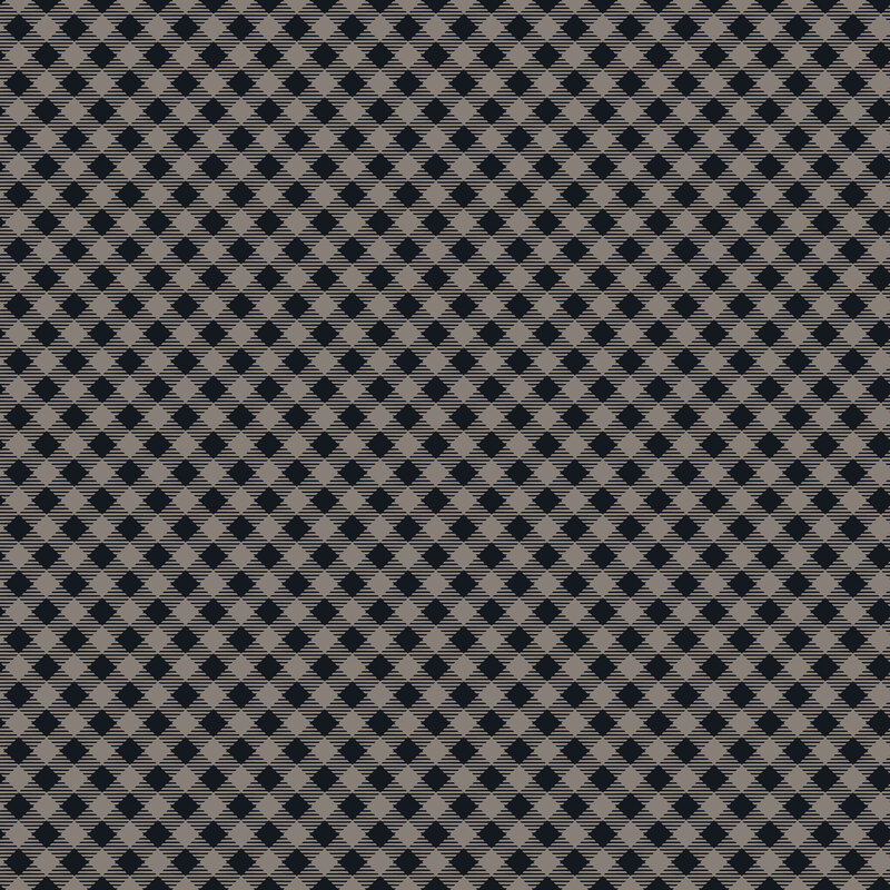 Soft black fabric with mouse gray gingham design.