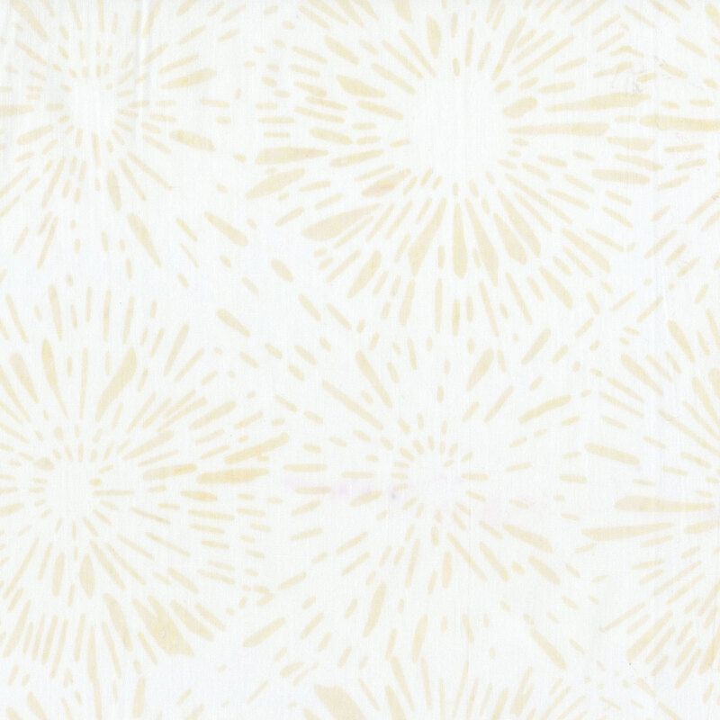 Cream fabric layered with off-white stylized firework bursts.