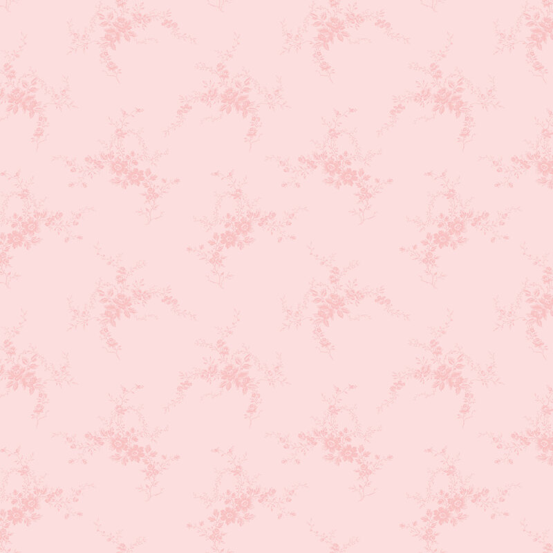 Light pink tonal fabric scattered with pink florals.