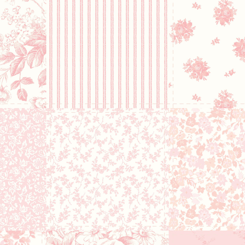 Pink color-way of the Rosewater collection cheater fabric.