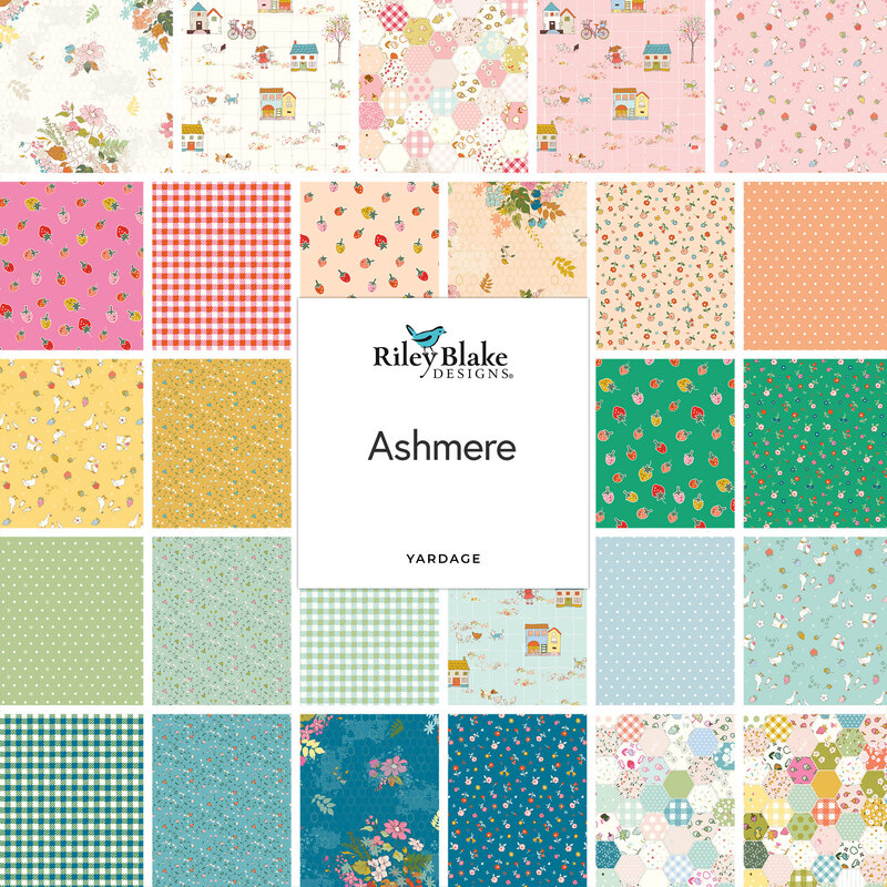 Yardage collage of the Ashmere fabric collection.