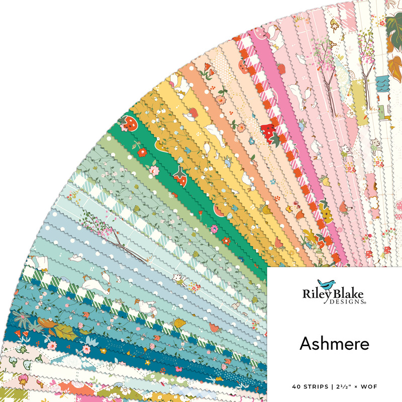 Collage of 2.5" Strip Rolls for the Ashmere fabric collection.