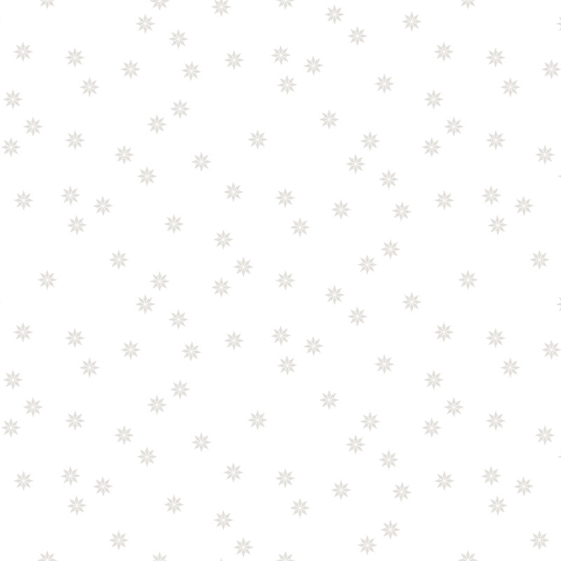 A white on white fabric with gray stars.