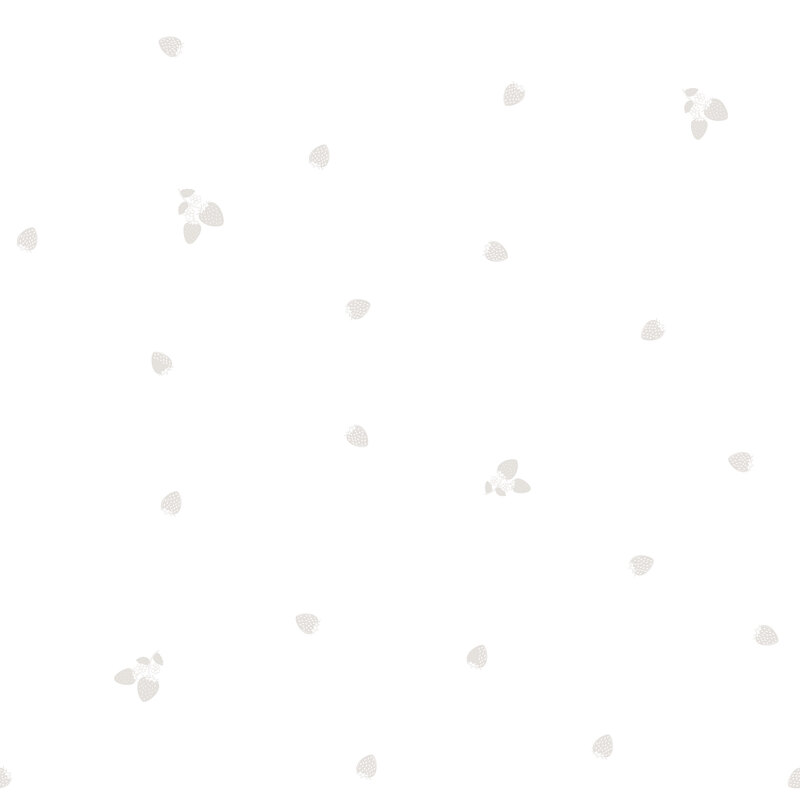 A white on white fabric with strawberries