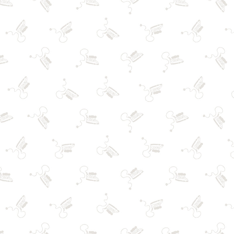 A fabric with tossed electric irons.