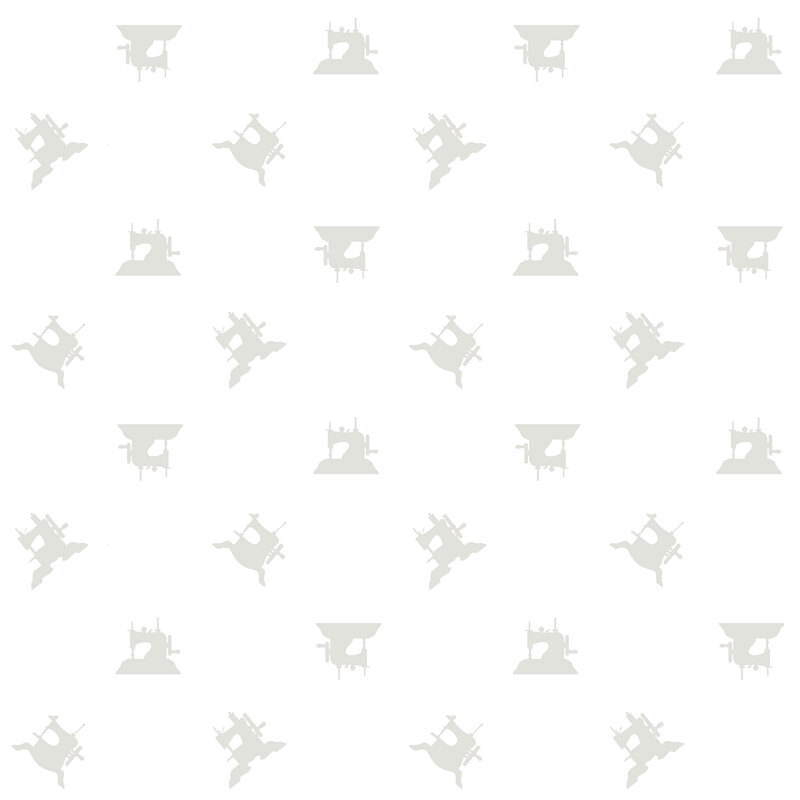 A fabric with a sewing machine motif