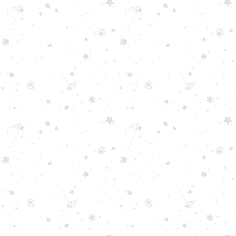 A simple white on white fabric with stars.