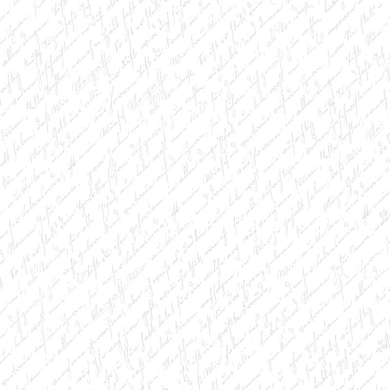 A white on white fabric with a diagonal handwritten motif. 